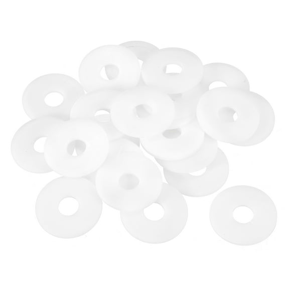 25Pcs M12 Nylon Flat Washers Plastic Washer 12mm ID 40mm OD 2mm Thick, White