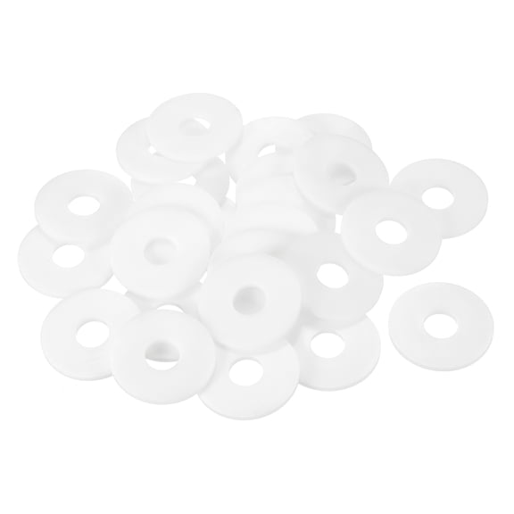 25Pcs M14 Nylon Flat Washers Plastic Washer 14mm ID 44mm OD 3mm Thick, White