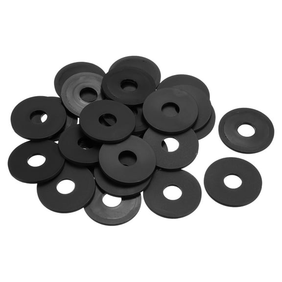 25Pcs M16 Nylon Flat Washers Plastic Washer 16mm ID 50mm OD 3mm Thick, Black