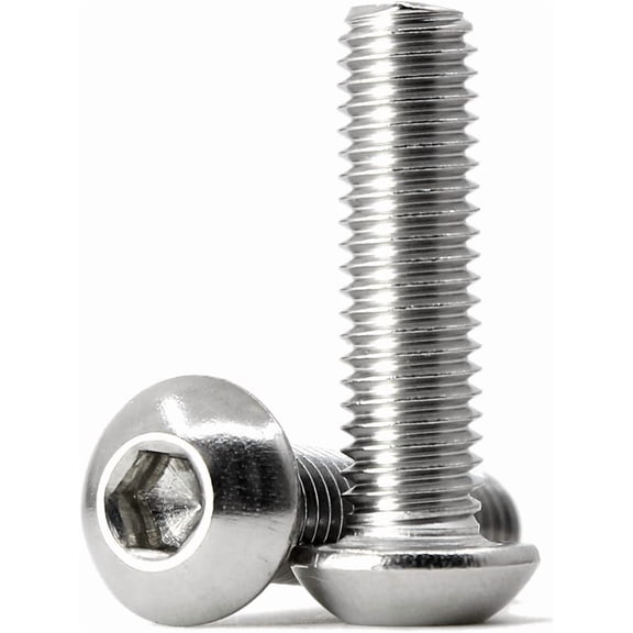 25Pcs M6-1.0x20mm Button Head Socket Cap Screws, 18-8 Stainless Steel Metric