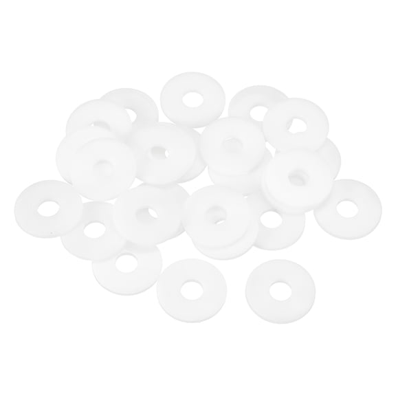 25Pcs M8 Nylon Flat Washers Plastic Washer 8mm ID 25mm OD 2mm Thick, White