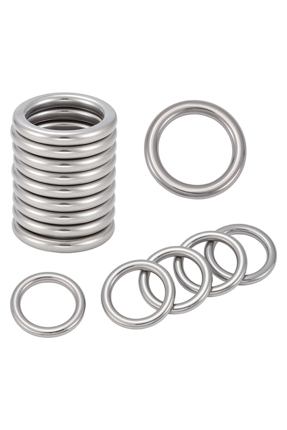 25Pcs Metal O Rings Stainless Steel O Ring Buckles Seamless Welded Round Linking Rings Dog Leash Buckle Webbing Belts Buckle