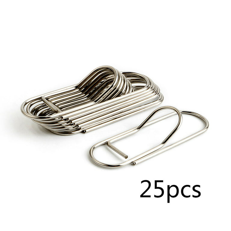 25Pcs Metal Paper Clips Set Large Paper Clip Binder Clips Decorative  Bookmark 2.4 x 0.8 Inches Office Binding Supplies 