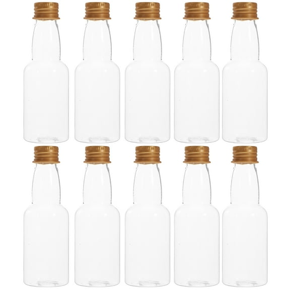25Pcs Mini Liquor Bottles, 1.7oz/50ml Shot Bottles with Gold Aluminium Caps, Reusable, Ideal for Juices, Travel, Home