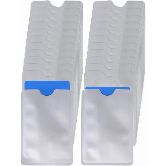 25Pcs Name Badge Holder 91x62x0.3mm White Aluminum Foil Rectangle Card Holders ID Card Display for DIY Making