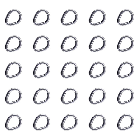 25Pcs Pear shape Solid Fishing Rings Stainless Steel Split Rings for Line Assist Hook Jigs Lures Connecting Easy to Use