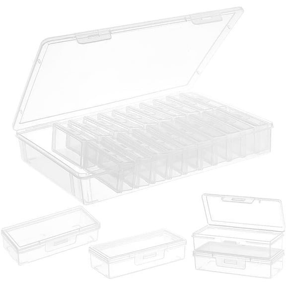 25Pcs Plastic Beads Storage Containers 2 Sizes Transparent Boxes with Latching Lid Bead Holder Plastic Cases for Bracelet Making DIY Jewelry Craft Nail Office Supplie Clear