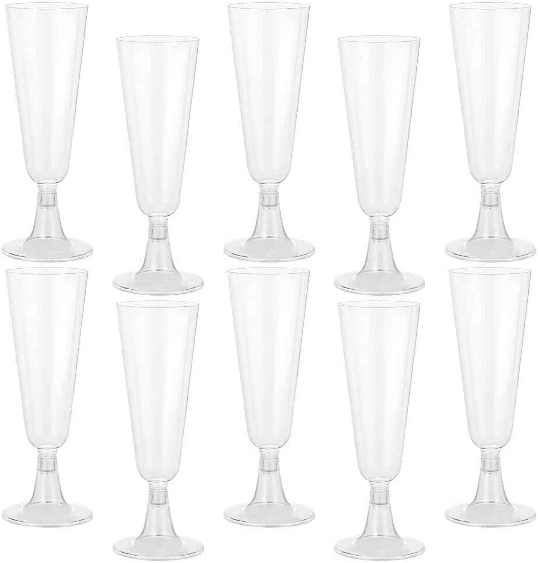 25Pcs Plastic Champagne Flutes Clear Champagne Glasses Flutes Reusable