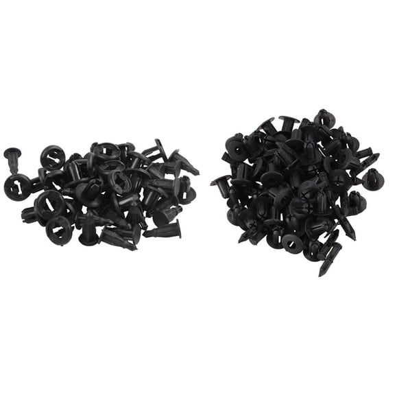25Pcs Plastic Push in Car Bumper Door Rivets Clip 10mm Hole with 50Pcs 6mmx12mm Plastic Rivets Car Push Clips