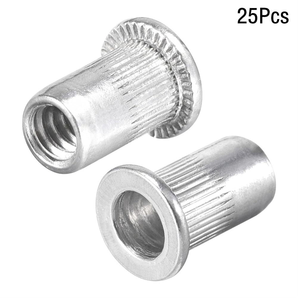 Flowered Rivnut 25Pcs Rivnuts Nut Inserts Aluminium Knurled Nuts Threaded Insert Nut ...