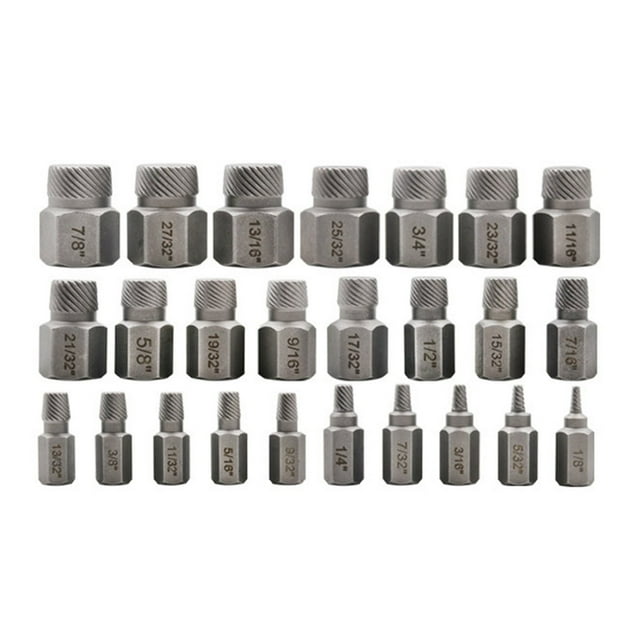 25pcs screw extractor set hex head multi easy out extractor set