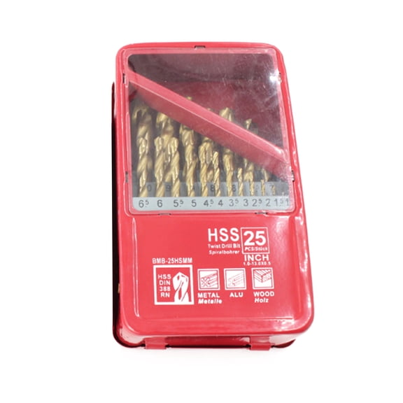 25Pcs/Set Twist Drill Bit Set for Steel Plastic Metal Copper Drill Bits HSS Drill Bits with Storage Box