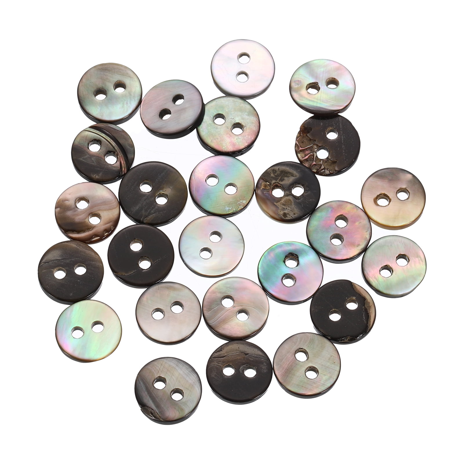 25Pcs Shell Buttons, 2 Hole Mother of Pearl Button 9mm Sewing Buttons ...