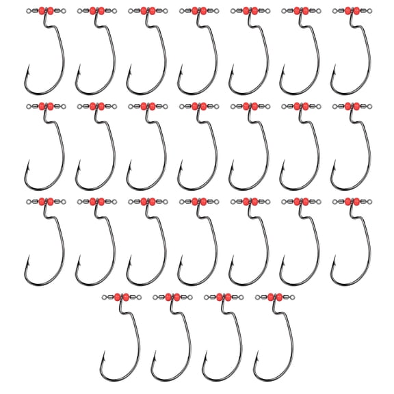 25Pcs Shot Hooks with Swivels, Quick-Install Barbed Saltwater Fishing Rigs & Wide Tackle Accessories