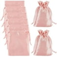 thumbnail image 1 of 25Pcs Small Satin Jewelry Pouches 3.9x5.9 Inch Mini Cloth Gift Bags with Drawstring 15x10cm Rectangle Wedding Favor Pouch Storage Lavender Blush, 1 of 8