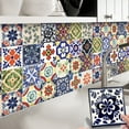 thumbnail image 1 of 25Pcs Tile Wall Sticker Kitchen Backsplash 6"x6" Removable Waterproof Wallapper Retro Flowers Style Decals Peel and Stick Tiles, 1 of 7
