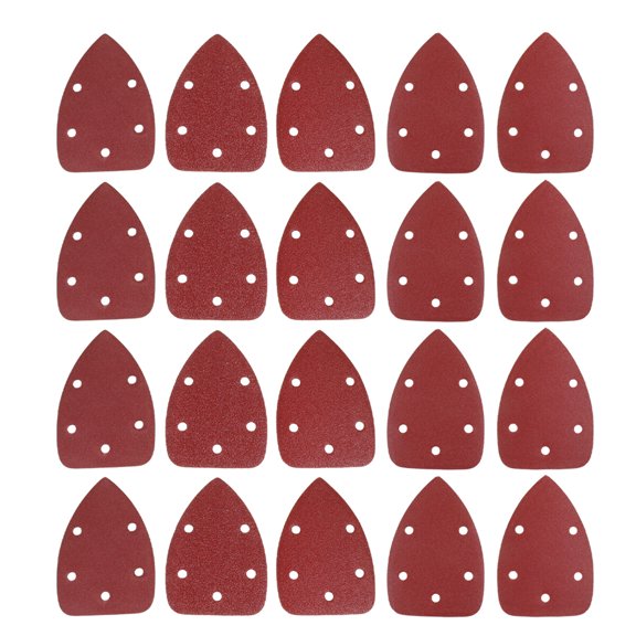 TABLZONE 25Pcs Sand Paper for Car with Dark Red Alumina Triangle Sanding Pad