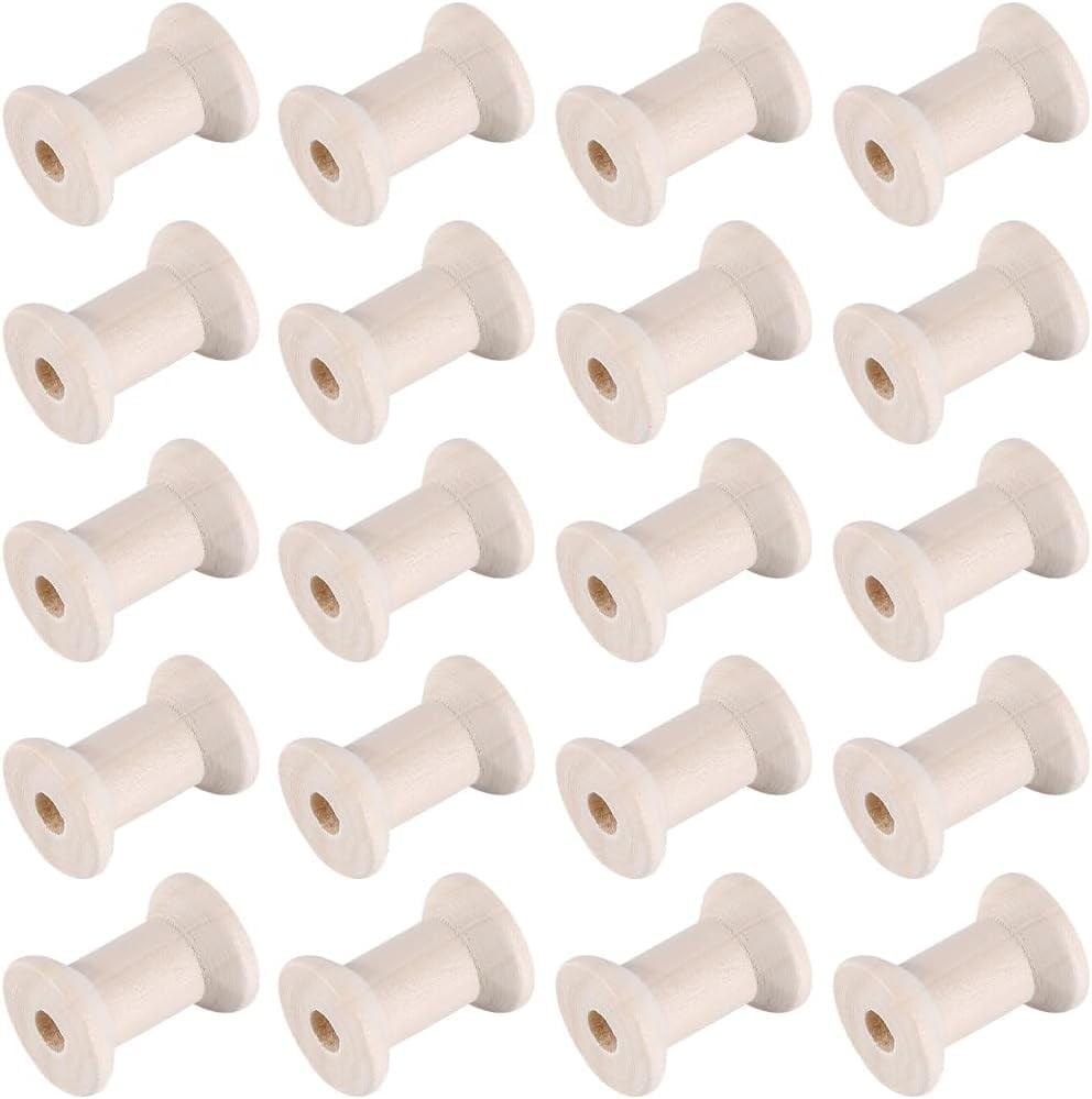 25Pcs Wood Thread Bobbins Wooden Spools Bulk Natural Unfinished Empty ...