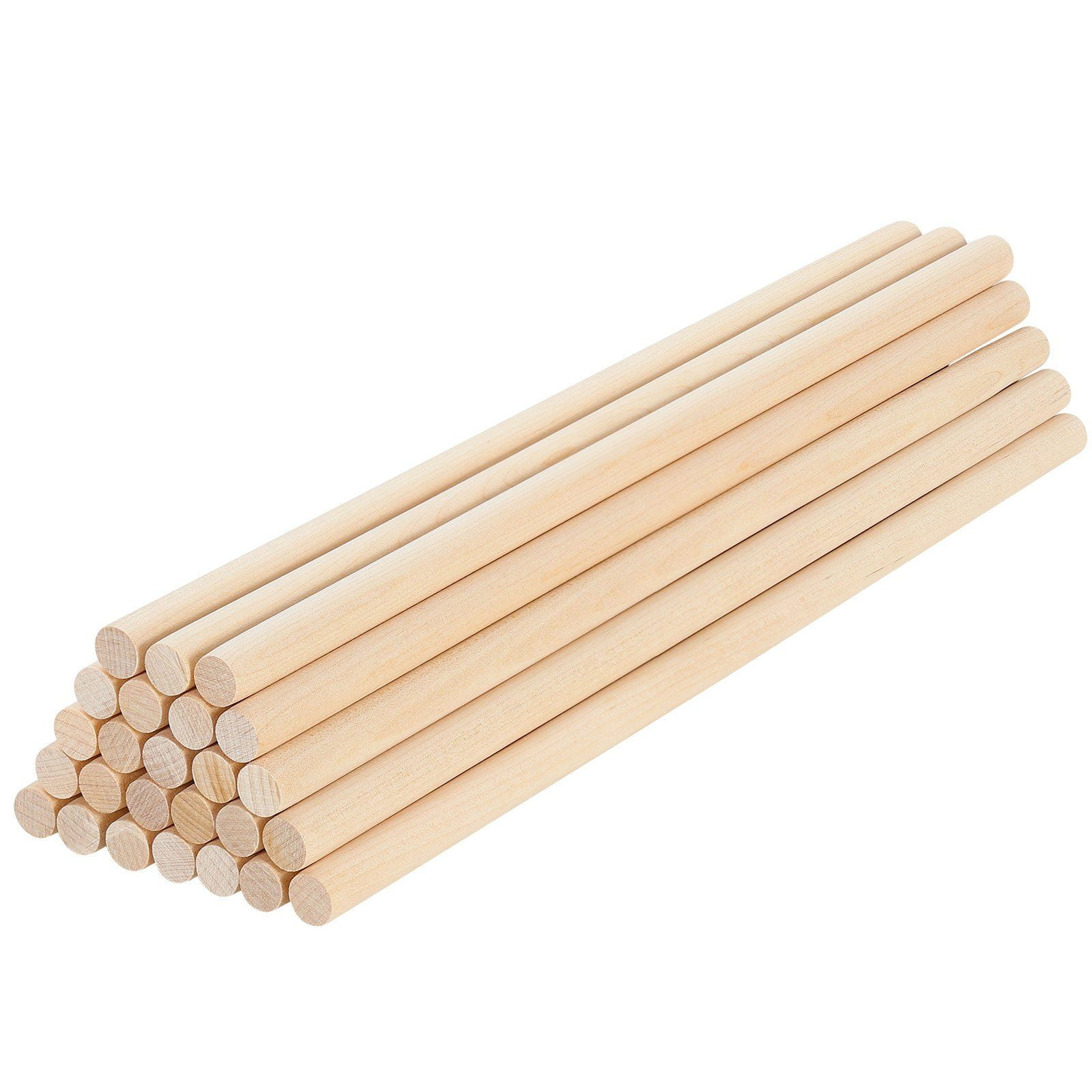 25Pcs Wooden Dowel Rods 1/2 x 12 Inch Natural Birch Wood Sticks, Smooth Round Craft Dowels for DIY Projects, Model Building, Home Decor, School Crafts, Painting, Teaching, and Woodworking Supplies