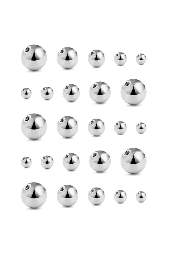 25Pieces Alloy Balls Replacement Piercing Part Piercing Supplies for Jewelry