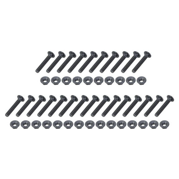 25Pieces Practical M8x60mm Black Oxides Carriages Bolts With Sturdy Stainless Steel Flanges Nut for Secure Assembly