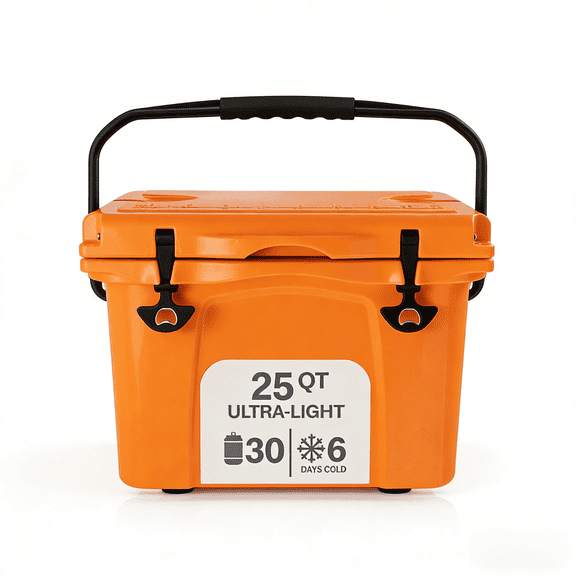 MQJIAZHI 25QT Hard Sided Ice Chest Cooler Insulated Portable Hard Cooler with Bottle Opener, Cup Holder, Forming Ruler, for Travel Beach Camping Fishing