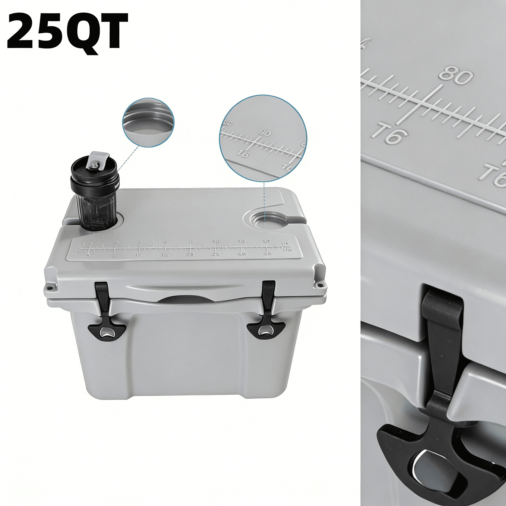 MQJIAZHI 25QT Hard Sided Ice Chest Cooler Insulated Portable Hard ...