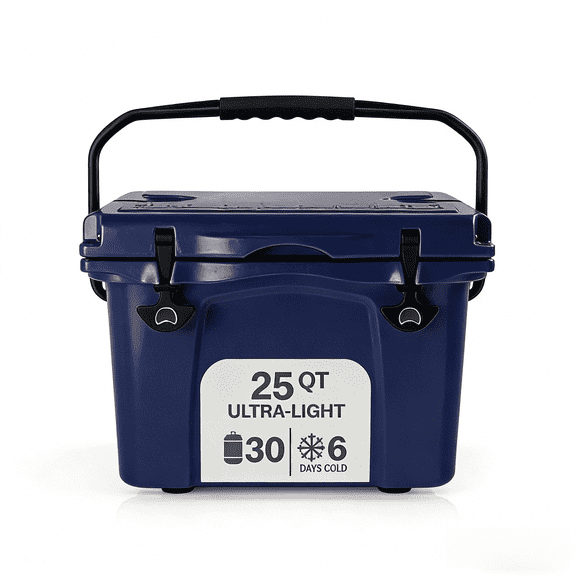 MQJIAZHI 25QT Hard Sided Ice Chest Cooler Insulated Portable Hard Cooler with Bottle Opener, Cup Holder, Forming Ruler, for Travel Beach Camping Fishing