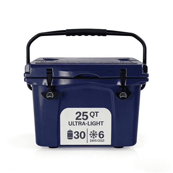 MQJIAZHI 25QT Hard Sided Ice Chest Cooler Insulated Portable Hard Cooler with Bottle Opener, Cup Holder, Forming Ruler, for Travel Beach Camping Fishing