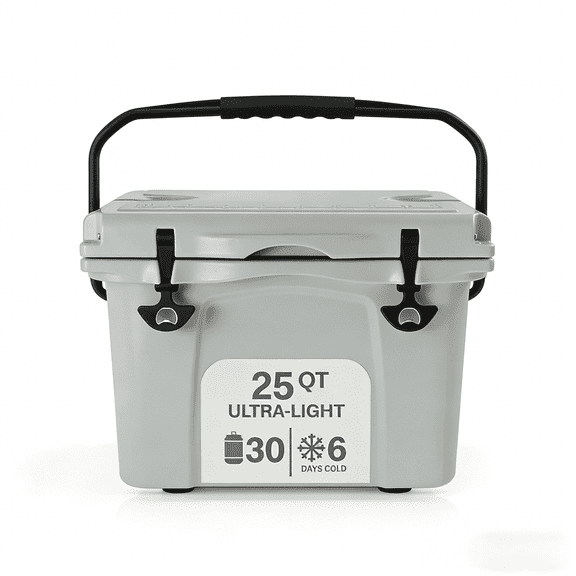 MQJIAZHI 25QT Hard Sided Ice Chest Cooler Insulated Portable Hard Cooler with Bottle Opener, Cup Holder, Forming Ruler, for Travel Beach Camping Fishing