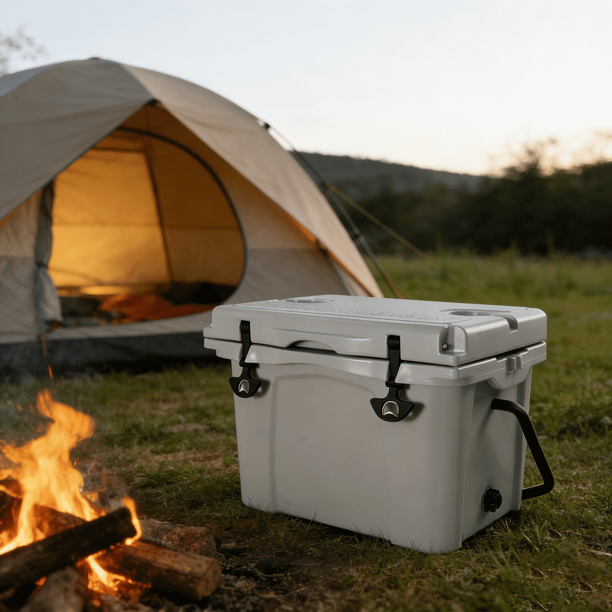 25QT Portable Insulated Hard Cooler with Bottle Opener, Cup Holder & 5-Day Ice Retention
