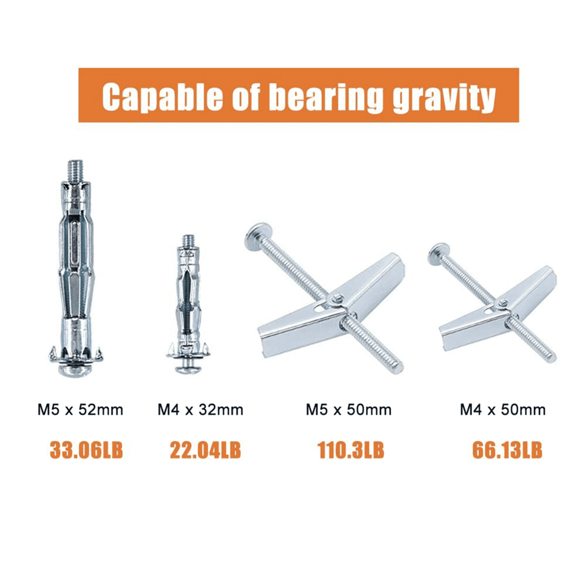 25Sets Toggle Bolt and Bolt,Wing Nut Kit,Heavy Duty Wall Anchors