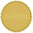 thumbnail image 1 of 25Sheet Gold Foil Certificate Seals Teamwork 2inch Round Self Adhesive Embossed Stickers, 1 of 9