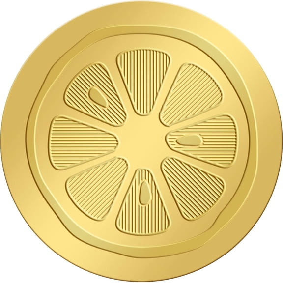 25Sheet Plastic Self Adhesive Gold Foil Embossed Stickers Medal Decoration Sticker Lemon 5x5cm 4pcs/sheet craft