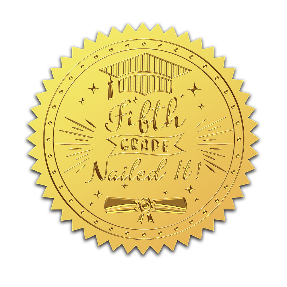 25Sheet Plastic Self Adhesive Gold Foil Embossed Stickers Medal ...
