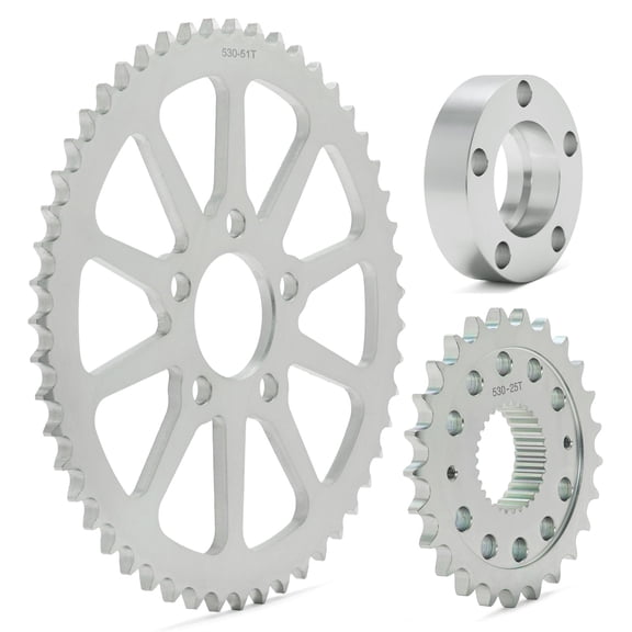 25T Front 51T Rear Sprockets Conversion Kit for Harley Softail Dyna 2018 2019-2023