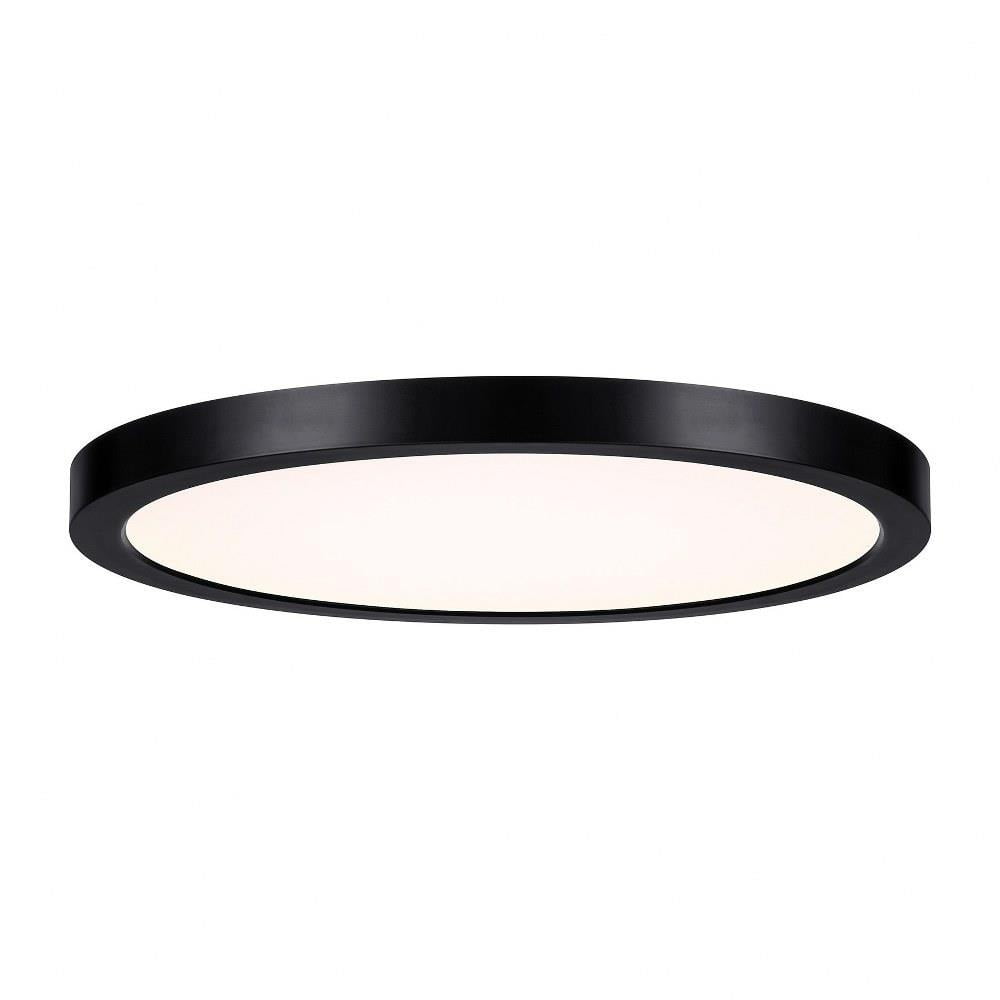 12-inch Black LED Flush Mount Ceiling Light with Clear Shade