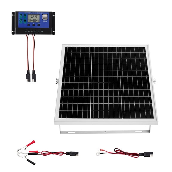 25W 12V Solar Panel Charger, Battery Trickle Maintainer with MPPT Controller & Mount Bracket, Waterproof for Car RV Boat Motorcycle