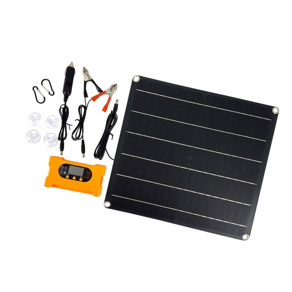 25W 18V Solar Panel Kits Portable Outdoor Emergencies Power Solar Charging Panel with Charging Controller Easy to Use