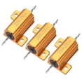 thumbnail image 1 of 25W 25 Ohm 5% Aluminum Housing Resistor Chassis Mounted Aluminum Case Wirewound Resistor Load Resistors Gold Tone 3 Pcs, 1 of 5