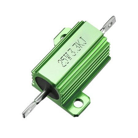 25W 3.3k Ohm Aluminium Housing Chassis Mount Wirewound Power Resistor Green 1pcs