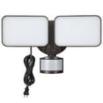 thumbnail image 1 of 25W 3CCT Dual Head Plug-in LED Security Light, Motion Sensor & Dusk to Dawn Floodlight, 3 Lighting Modes, 3000K/4000K/5000K Selectable, ETL&FCC Listed, Bronze, 1 of 9
