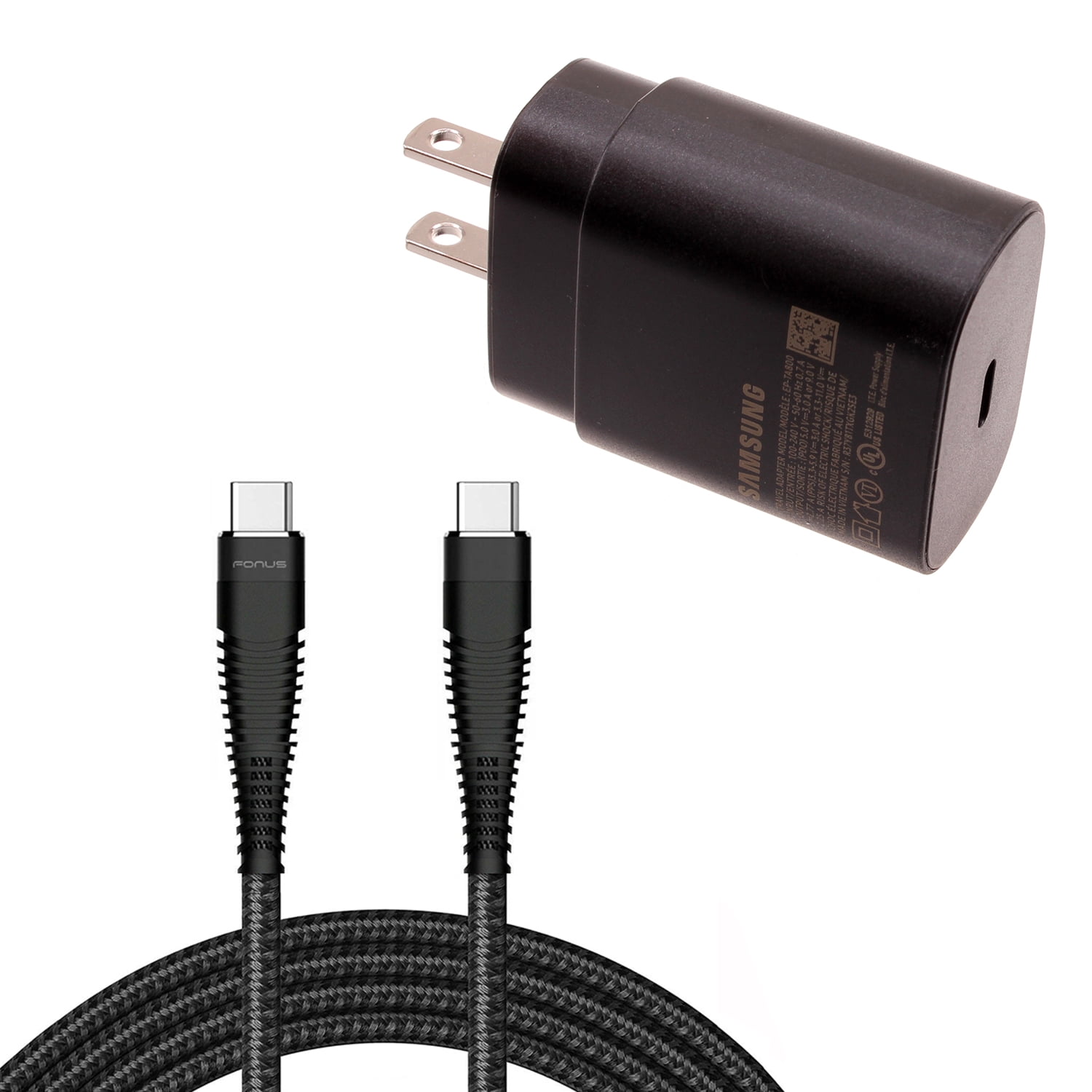 25W Fast Home Charger Compatible With Samsung Galaxy A16/A26/A36/A56 5G - 10ft Long USB-C Cable PD Type-C Power Adapter Cord