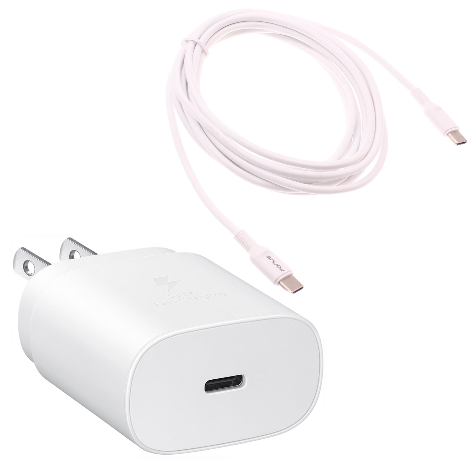 25W Fast Home Charger for Nokia T20/T21 - PD Type-C 10ft USB-C Cable Quick Power Adapter Travel Wall