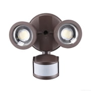 25W LED Security Lights, Dual-Head Motion Sensor Outdoor 30 -80  Beam Angle Adjustable LED Flood Lights, 5000K Daylight, Bronze