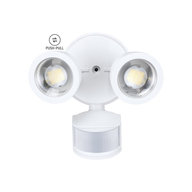 Led Downlights Label 25W LED Security Lights, Dual-Head Motion Sensor Outdoor 30°-80° Beam ...