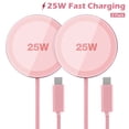 thumbnail image 1 of 25W MagSafe Wireless Charger 2 Pack, Magnetic Fast Charging Pad for iPhone 17 16 15 14 13 12 Pro Max AirPods, iPhone charger, Pink, 1 of 8