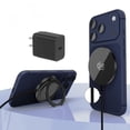 thumbnail image 1 of 25W for MagSafe Wireless Charger, Fast Magnetic Wireless Charging Pad Ultra-thin Portable Built Ring Stand Qi2.2 Certified Aluminum Alloy Glass Panel for iPhone 17 16 15 14 13 12 Series& AirPods 4-2, 1 of 9