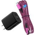 thumbnail image 1 of 25W PD Dual-Port Fast Wall Charger Block with 6FT Type-C Cable, Power Adapter Compatible with iPhone 17/16/15 Pro Max iPad Pro Galaxy S26 Android,Pink, 1 of 7