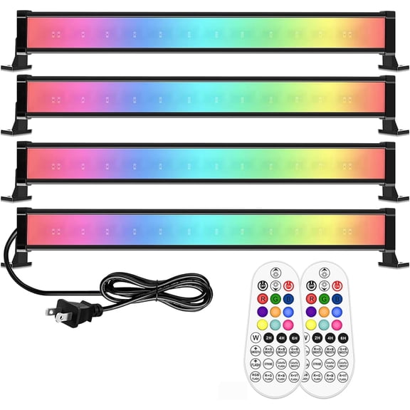 25W RGB Wall Wash Lights, RGBW Color Changing Washer Strip Lights Outdoor, IP66 Waterproof LED Stage Light Bar for Christmas Halloween Party Landscape (4 Pack)